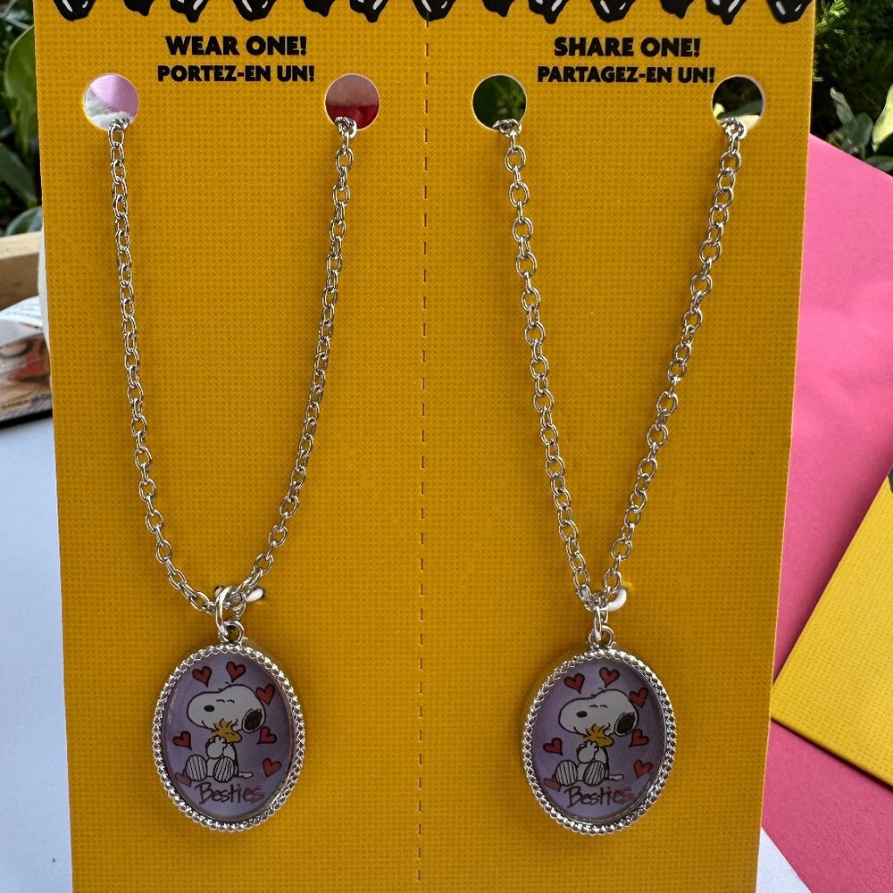 Peanuts Snoopy & Woodstock Necklace – BFF Charm Set of 2, 18"